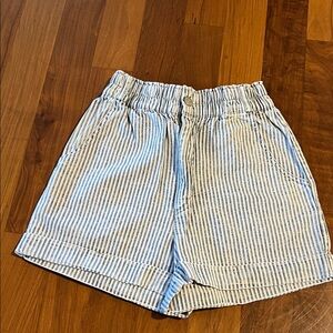 BDG Striped High Waisted Mom Jean Shorts